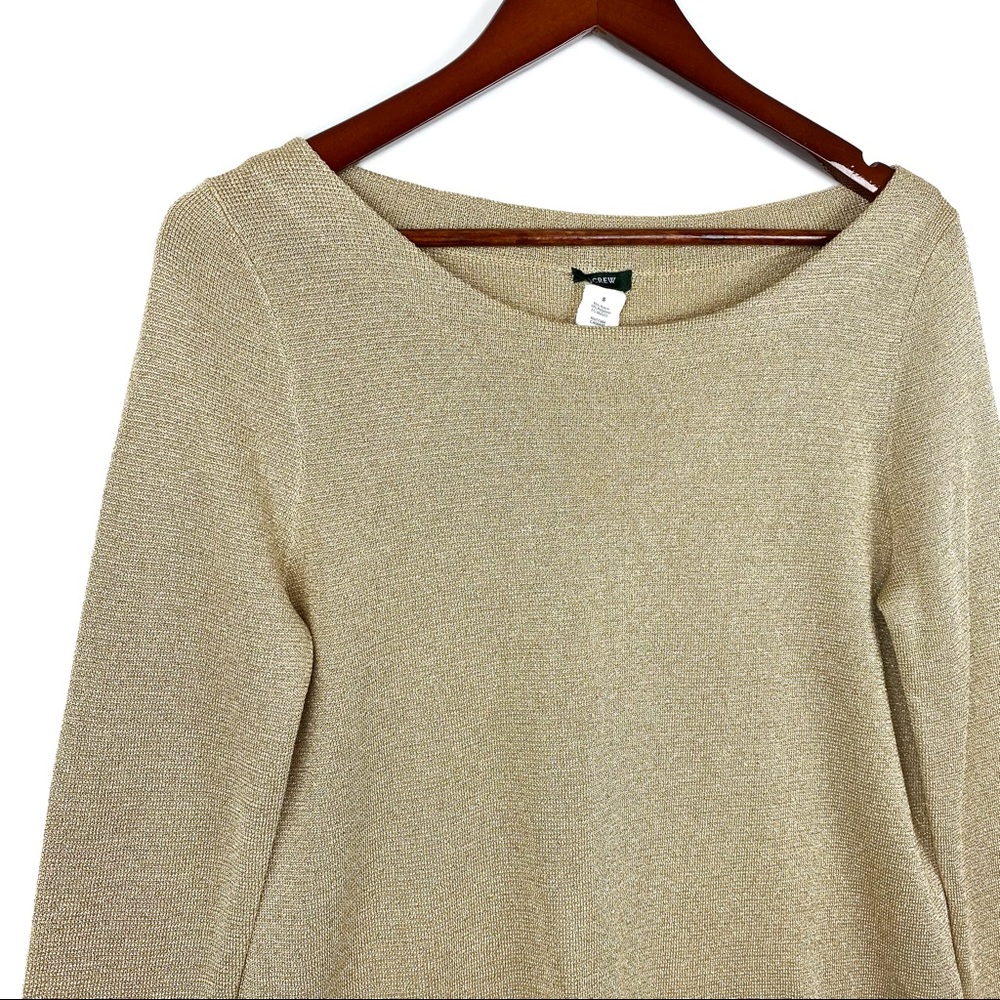 J.Crew Gold Metallic Scoop Neck Sweater - Picture 4 of 11